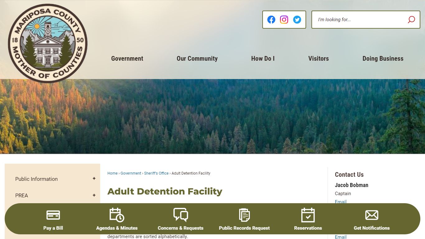 Adult Detention Facility | Mariposa County, CA - Official Website